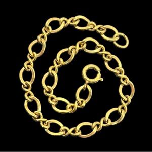 12k gold filled vintage oval link chain bracelet